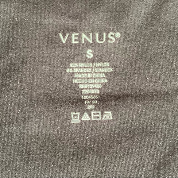 Venus black form fitted top with fishnet arms. - Picture 3 of 3